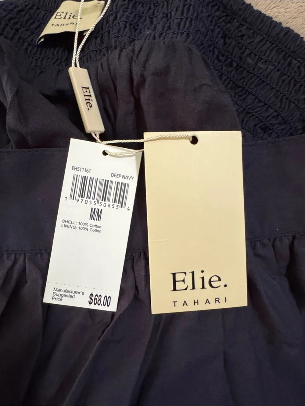 Elie Tahari Navy Eyelet-Embroidered Midi Skirt - Picture 5 of 5